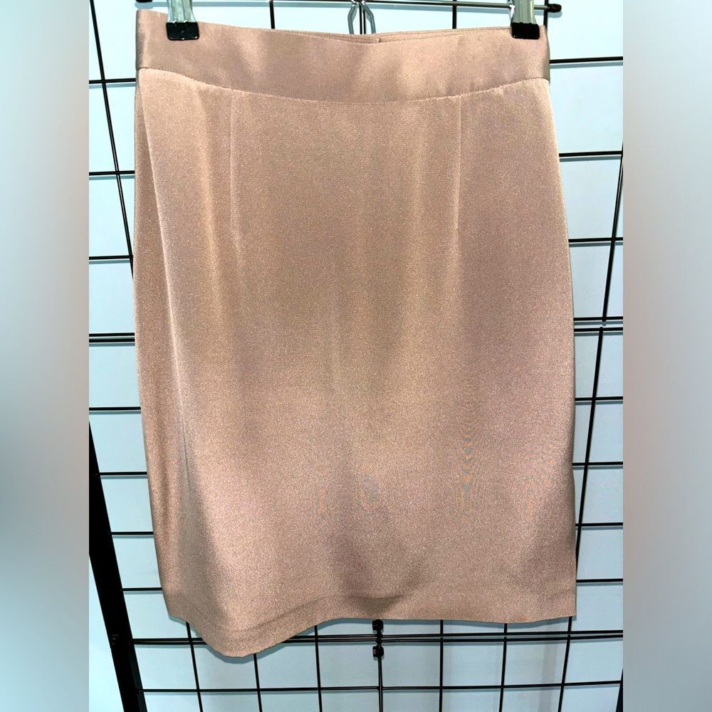 Richard Tyler Couture Nude Silk Pencil Skirt EUC